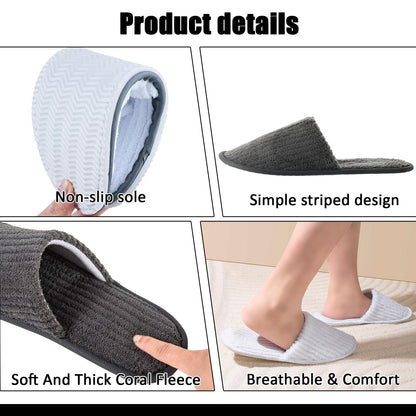 TINSKY 20 Pairs Disposable Guest Slippers – Non-Slip Hotel & Spa Slippers (White & Black)
