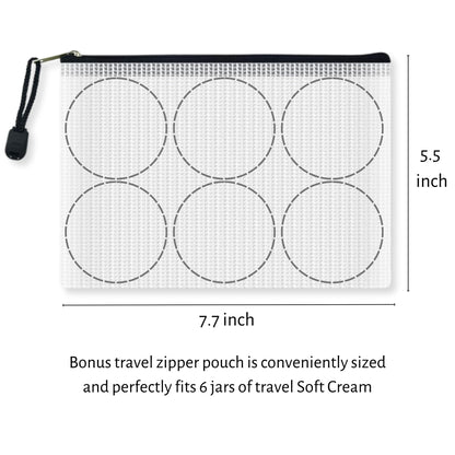 TINY SEED Travel Kit: 6-Pack Nivea Soft Cream (0.84 oz) + Free Zipper Pouch