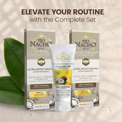 Tio Nacho Ultra-Moisturizing Frizz Control Shampoo with Organic Coconut Oil & Royal Jelly – 14 fl oz 3 Pack