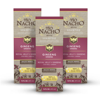 Tio Nacho Ginseng Shampoo with Royal Jelly – Herbal Growth & Nourishment (Pack of 3, 14 fl oz)