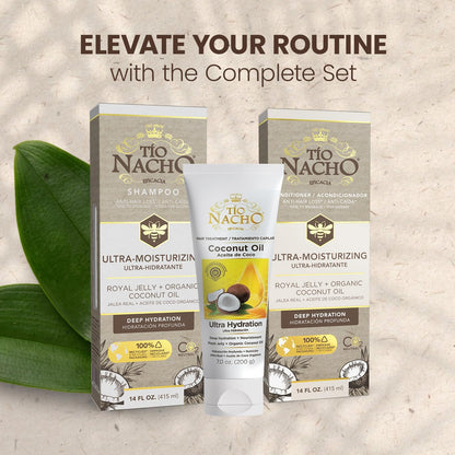 Tio Nacho Ultra-Moisturizing Frizz Control Shampoo & Conditioner Set — Deep Hydration with Organic Coconut Oil & Royal Jelly