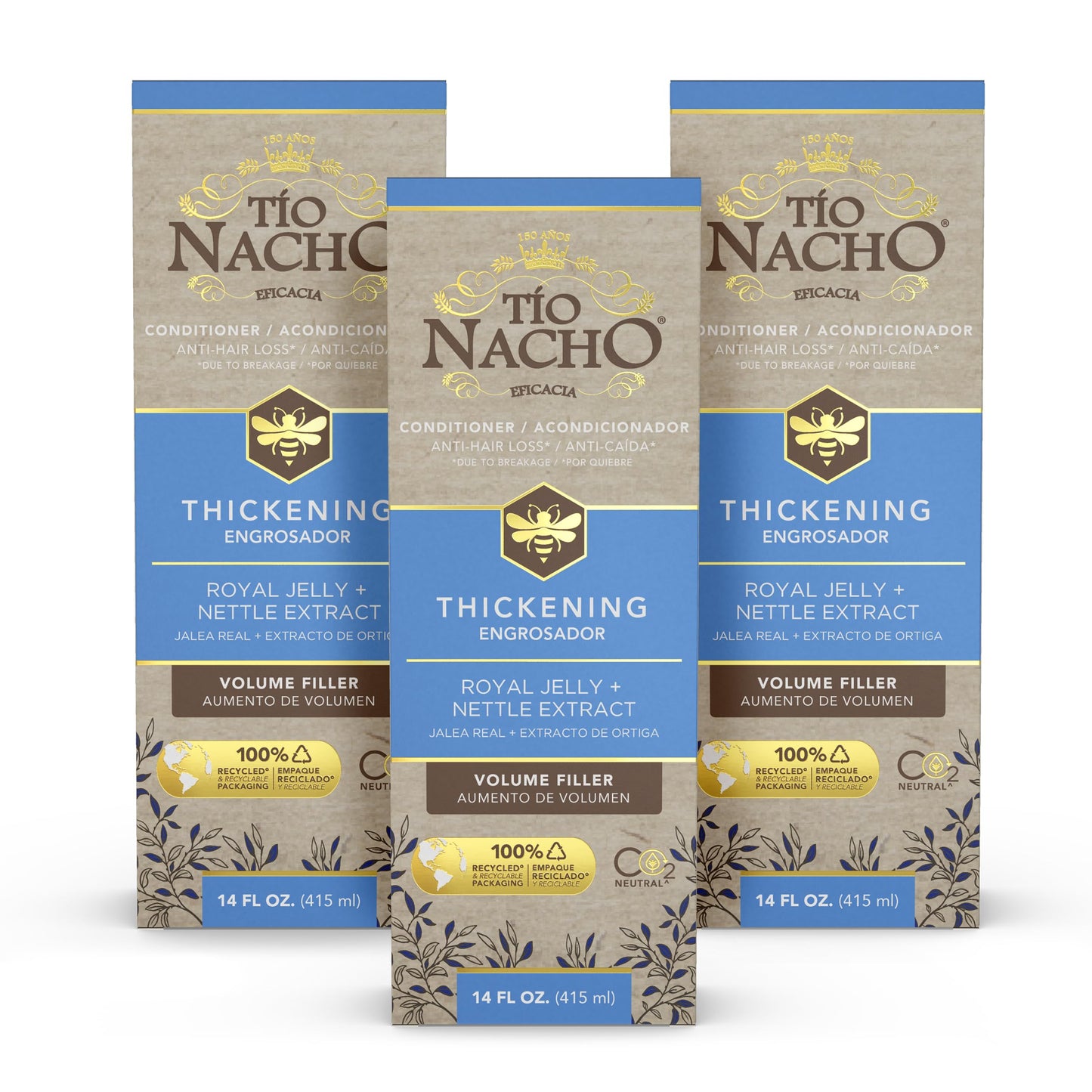 Tio Nacho Thickening Conditioner with Royal Jelly – Volumizing for Fine, Thinning Hair – Paraben & Sulfate Free, 14 oz (3 Pack)