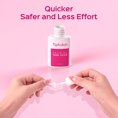 TIPHULAN 42ml Brush-On Nail Glue for Press-On & Acrylic Nails – Strong, Fast-Drying, Mess-Free