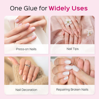 TIPHULAN 42ml Brush-On Nail Glue for Press-On & Acrylic Nails – Strong, Fast-Drying, Mess-Free