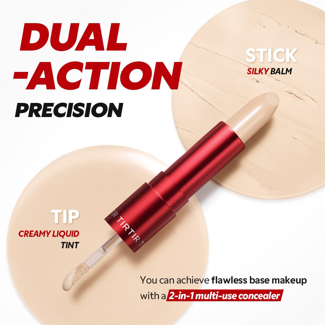 TIRTIR Glide&Hide Blurring Concealer – Dual Applicators, Crease-Proof & Long-Wear #3.5W