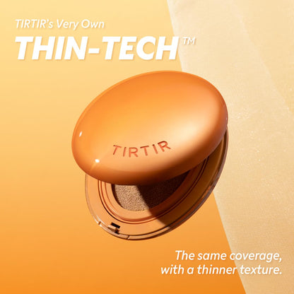 TIRTIR Mask Fit AI Filter Cushion Foundation Mini Size | Semi-Matte Finish, 72H Coverage, #24W Soft Beige, 0.15 fl oz