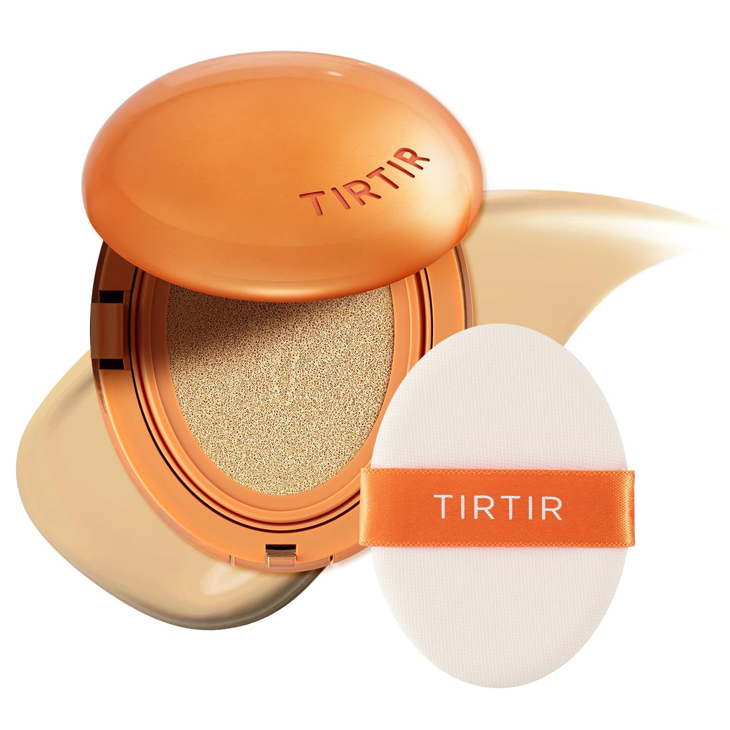 TIRTIR Mask Fit AI Filter Cushion Foundation Mini Size | Semi-Matte Finish, 72H Coverage, #24W Soft Beige, 0.15 fl oz
