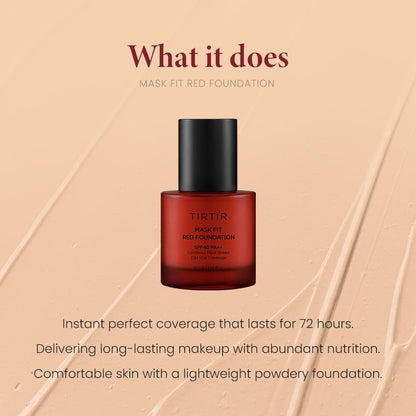 TIRTIR Mask Fit Red Foundation Porcelain 17 – High Coverage, Lightweight, Buildable