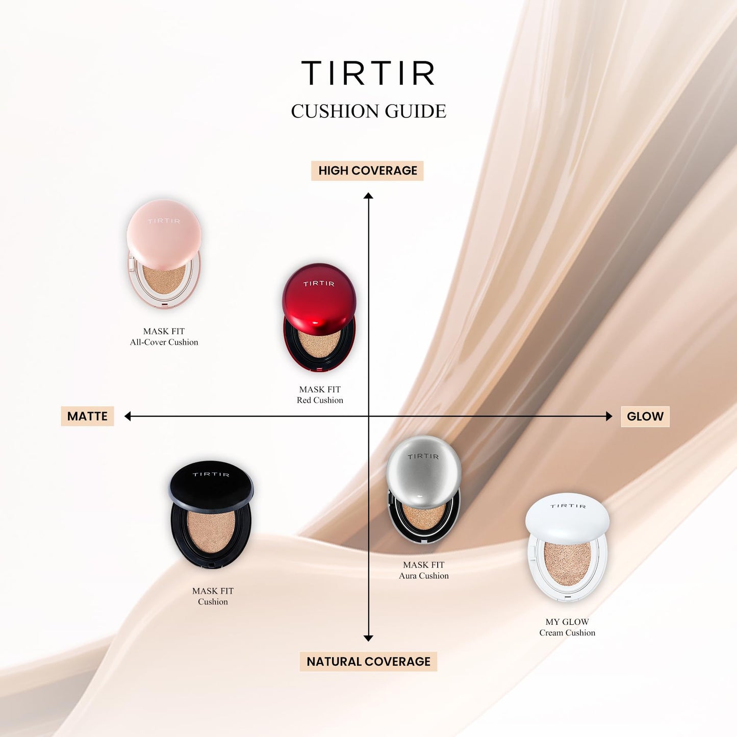 TIRTIR My Glow Cream Cushion Mini #17C Porcelain | Natural Coverage, Hydration, Semi-Glow Finish, 24-Hour Longevity