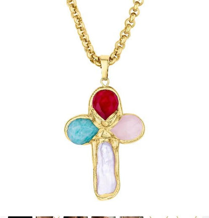 Titanium Steel Cross Pendant Necklace