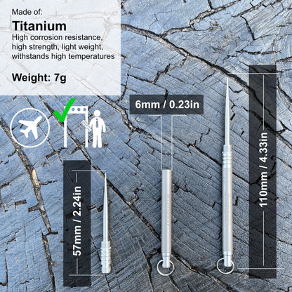Titanium Toothpick EDC and Keyring - Portable, Reusable for Travel