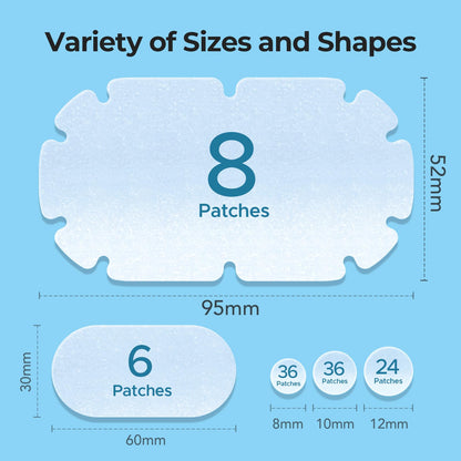 TKTK XXL Body Acne Patches - 5 Sizes, 110 Count | Large Hydrocolloid Patches for Back, Chest & Shoulders