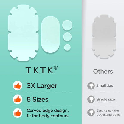 TKTK XXL Body Acne Patches – 5 Sizes, 260 Large Hydrocolloid Patches for Back, Chest & Shoulders
