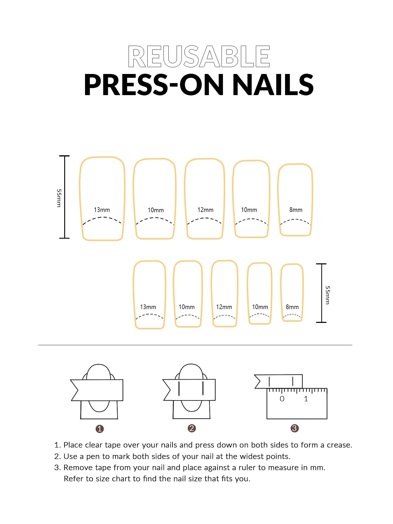 Tmani 10pc Extra Long Handmade Press-On Nails – Ballet Square Tips with Diamond Glitter