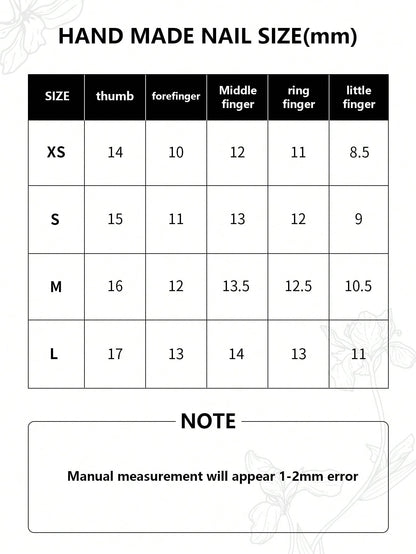 Tmani 10pc Extra Long Handmade Press-On Nails – Ballet Square Tips with Diamond Glitter