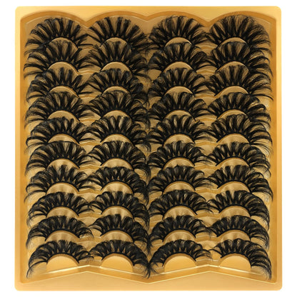 TMIELYBS 25mm Mink Lashes – 20 Pairs Dramatic 5D Full-Volume Wispy Eyelashes (VG38) Wholesale