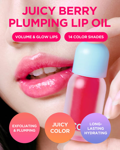 TOCOBO Juicy Berry Plumping Lip Oil 01 Chill Red | Vegan Hydrating Lip Oil