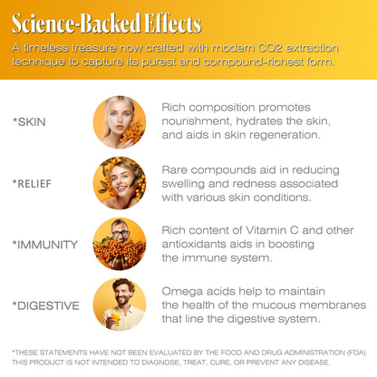 TODICAMP Sea Buckthorn Oil Organic - Cold-Pressed Seabuckthorn Oil for Skin, Digestive Wellness & Immune Support