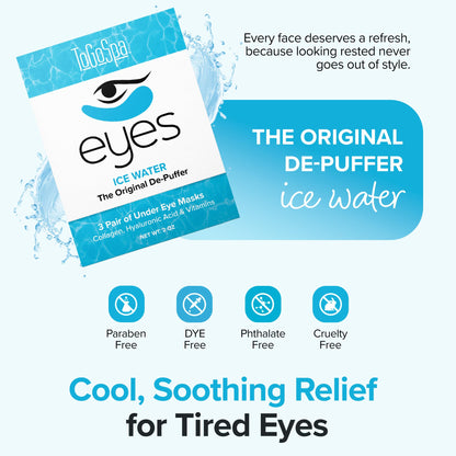 ToGoSpa Ice Water EYES – Premium Under-Eye Gel Pads for Puffiness, Dark Circles & Wrinkles | 1 Pack (3 Pairs)