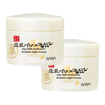 TokyoSuperSale Sana Nameraka Honpo Soy Milk Isoflavone Wrinkle Night Cream – 2 Pack (1.8 oz each)