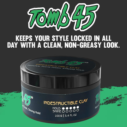 Tomb45 Indestructible Hair Clay: High Hold, Matte Finish, Water-Based
