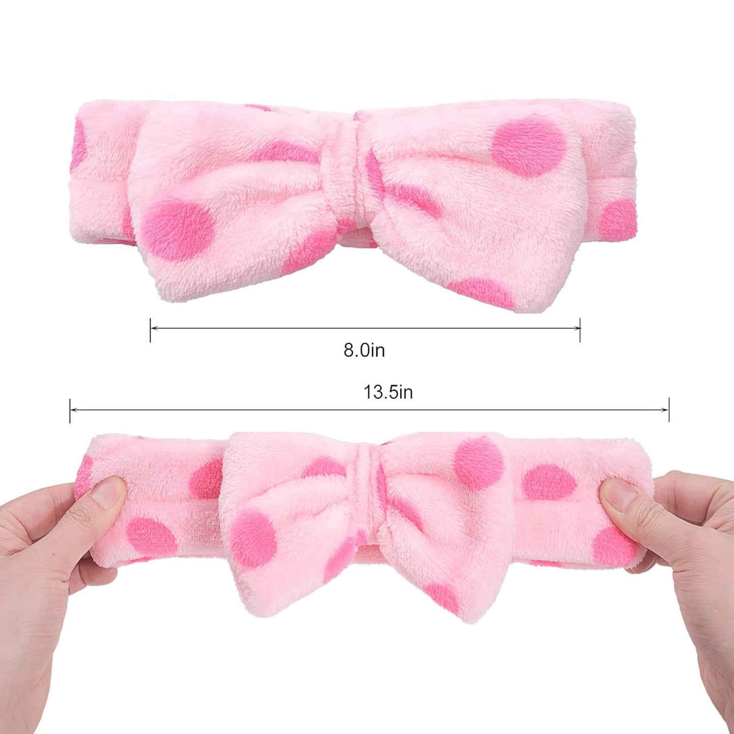 Tomolucky Direct 12pk Coral Fleece Spa Headbands – Soft Bow Makeup & Skincare