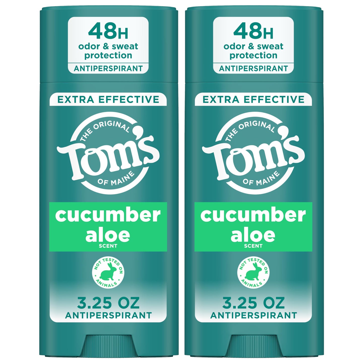 Tom’s of Maine Cucumber Aloe Antiperspirant – 2 Pack, 3.25 oz each, 48h Sweat & Odor Protection