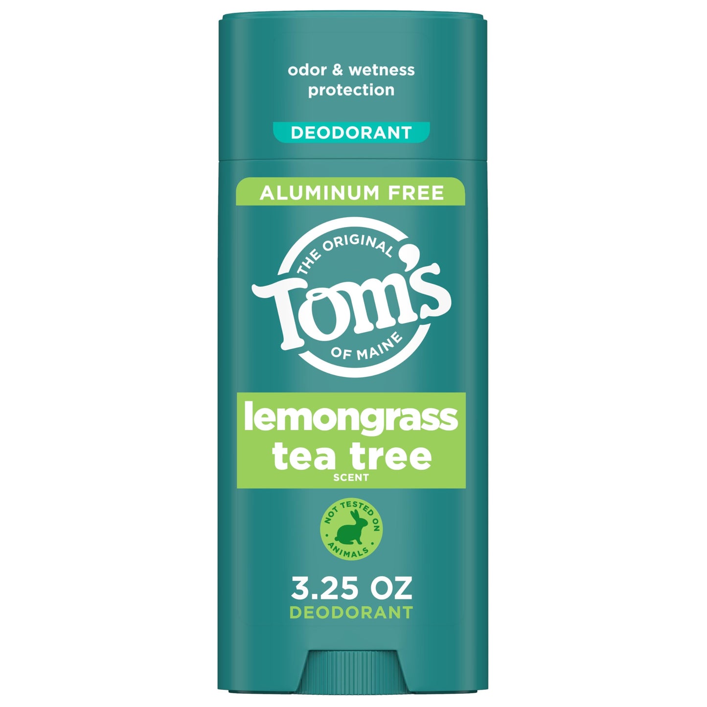 Tom's of Maine Lemongrass Tea Tree Aluminum-Free Deodorant for Women & Men | Clear Application | Odor & Wetness Protection | 3.25 oz