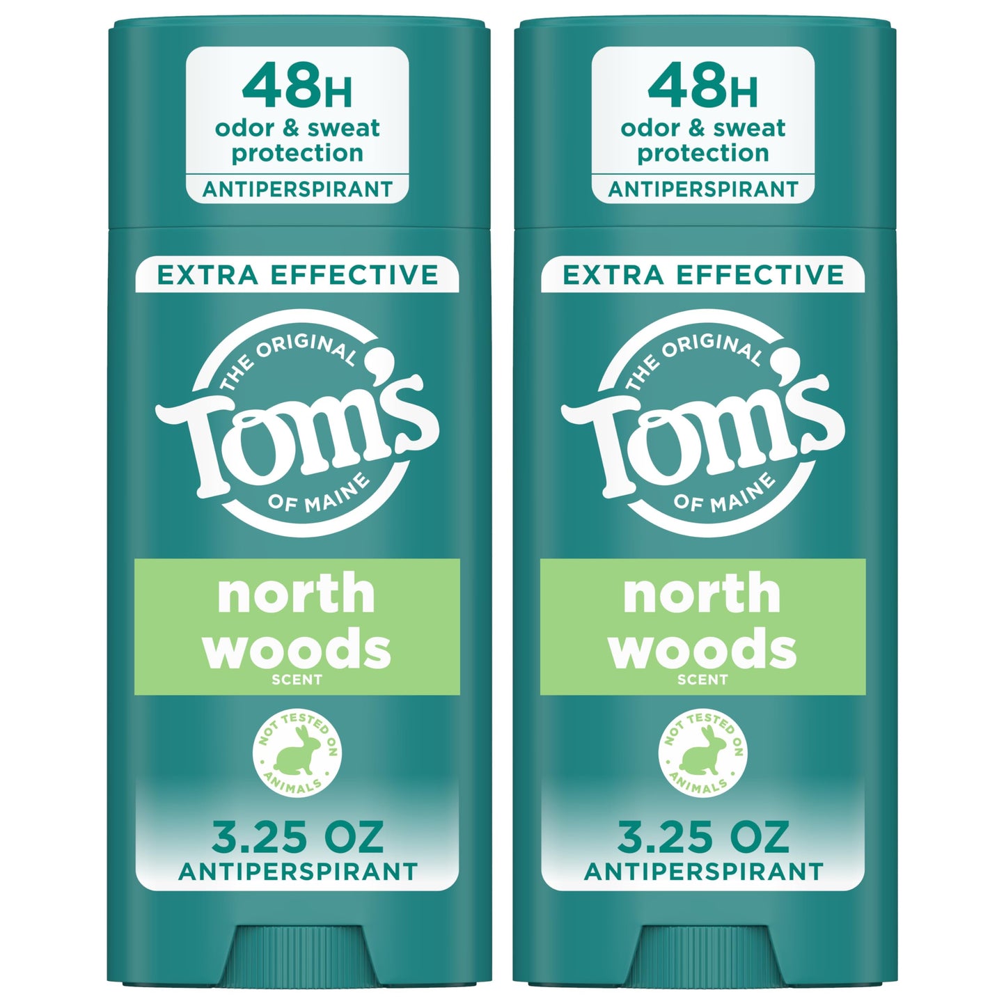 Tom's of Maine North Woods Antiperspirant Deodorant – 48H Odor & Sweat Protection, Patchouli & Lavender, 3.25 oz 2-Pack