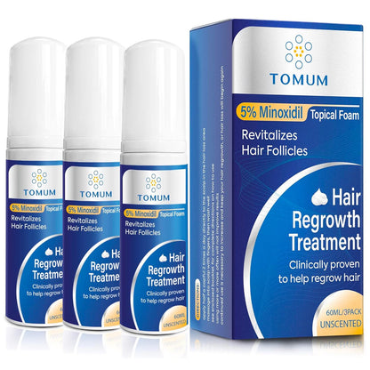 TOMUM 5% Minoxidil Foam for Men & Women – Fast-Absorbing Hair Regrowth
