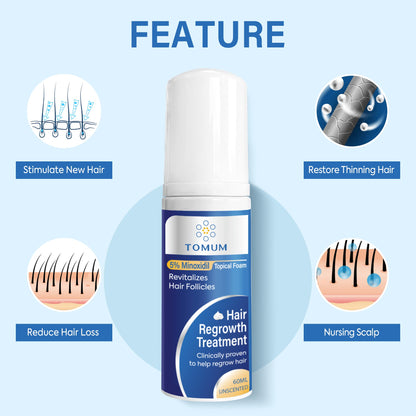 TOMUM 5% Minoxidil Foam for Men & Women – Fast-Absorbing Hair Regrowth