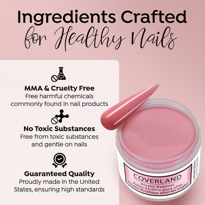 TONES Coverland Acrylic Nail Powder French Rose | Limited Edition 1.5 oz