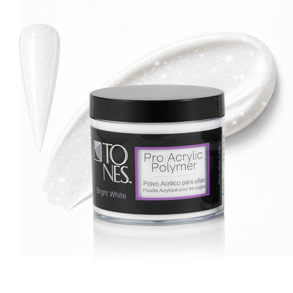 TONES Pro Acrylic Nail Powder: Sparkling White, Long-Lasting & Non-Yellowing
