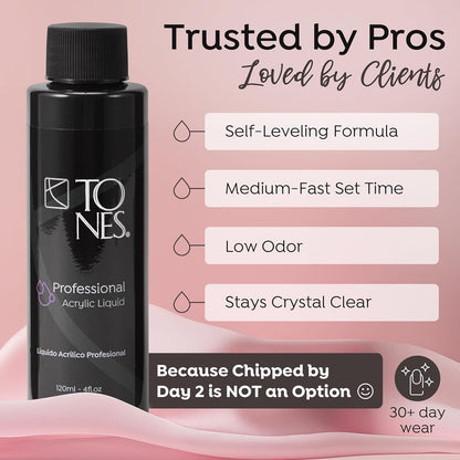 TONES Watermelon Scented EMA Monomer - Odor-Neutralizing Acrylic Liquid, Non-Yellowing, Superior Adhesion, MMA-Free, Made in USA (8 fl oz)