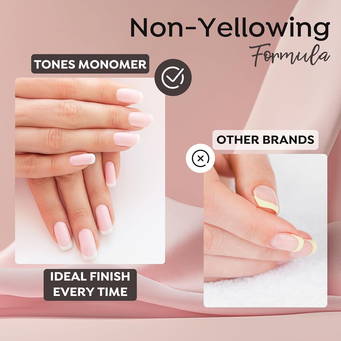 TONES Watermelon Scented EMA Monomer - Odor-Neutralizing Acrylic Liquid, Non-Yellowing, Superior Adhesion, MMA-Free, Made in USA (8 fl oz)