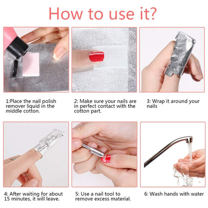 Tongcloud Nail Polish Remover Foil Wraps — Gel Polish Soak Off, 600 Pieces