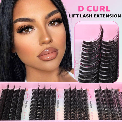 TOOCHUNAG Lash Extension Kit 384pcs — Wispy 30D/40D Clusters & Thick 50D/60D with Bond & Seal