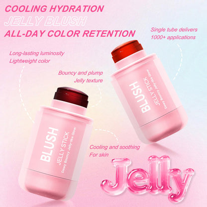 Topcent 2 Pcs Jelly Blush Contour Stick – Watercolor Cheek & Lip Tint, Dewy & Waterproof (Set A)