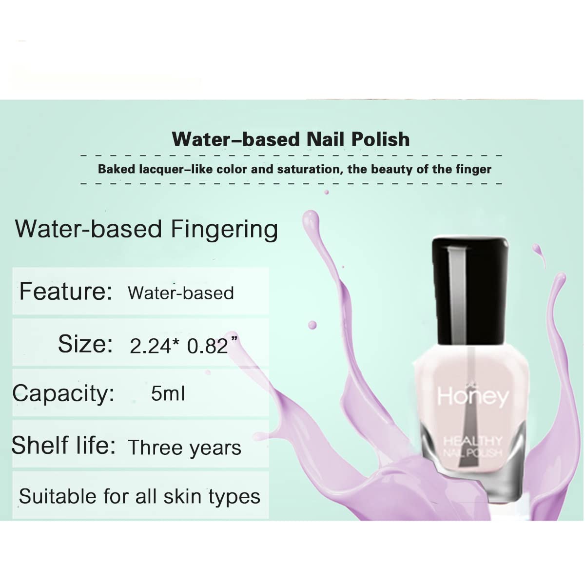 Tophany Non-Toxic Water-Based Nail Polish Set — Peelable & Fast-Drying (6 Bottles)