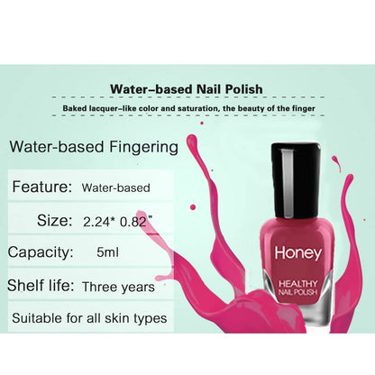 Tophany Non-Toxic Water-Based Nail Polish Set – Peelable & Fast-Drying (12 x 5ml)