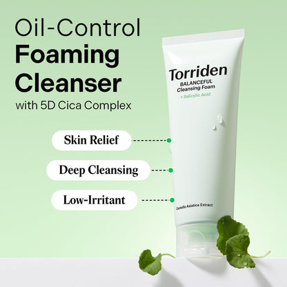 Torriden BALANCEFUL Pore Cleansing Foam – Gentle Exfoliating Cleanser (150ml)