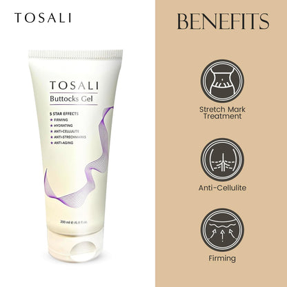 Tosali Buttocks Firming Gel – 6.8 fl oz for Firming, Hydration & Cellulite Support