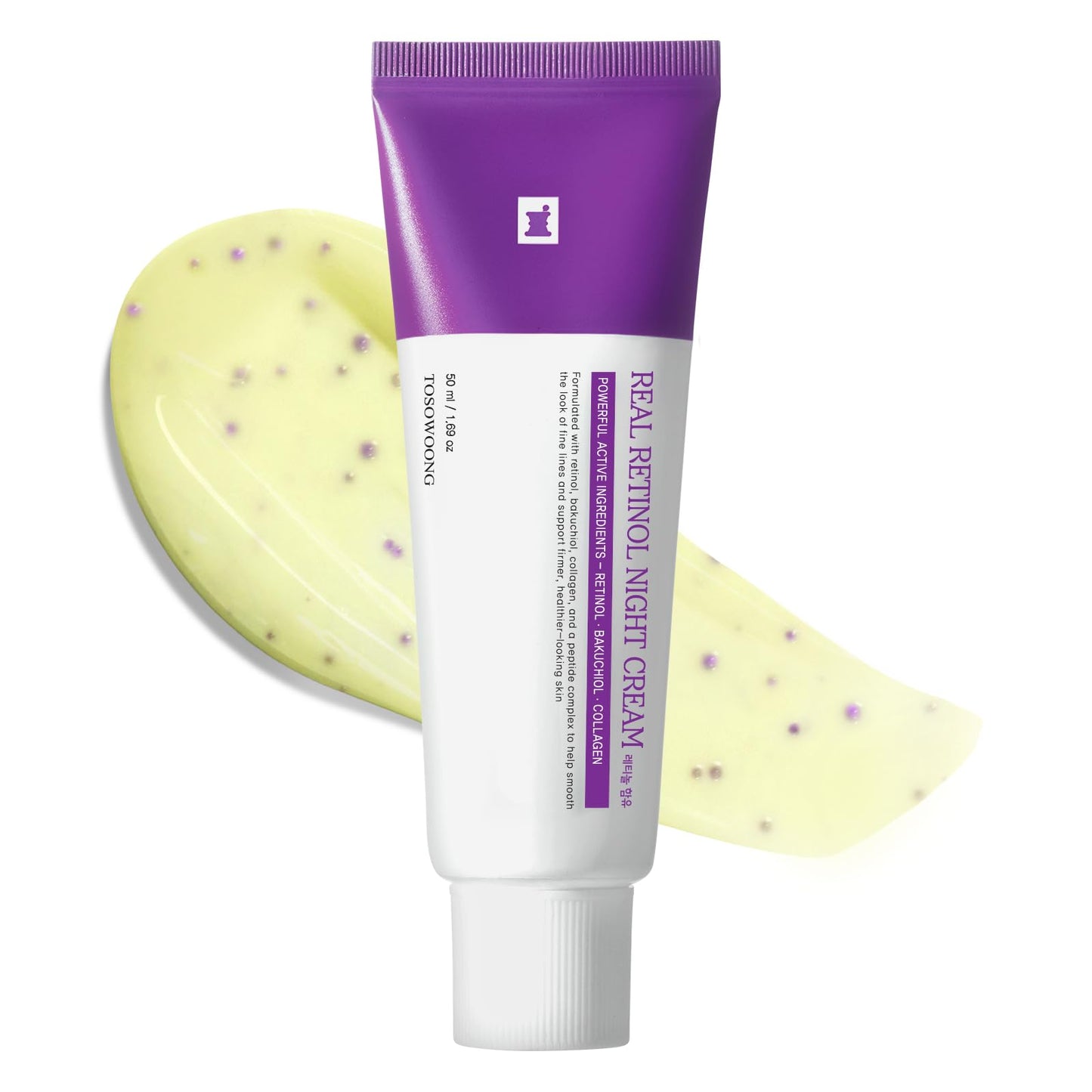 TOSOWOONG Real Retinol 0.1% Night Cream – Firmness, Wrinkles & Pore Minimizer, 50ml