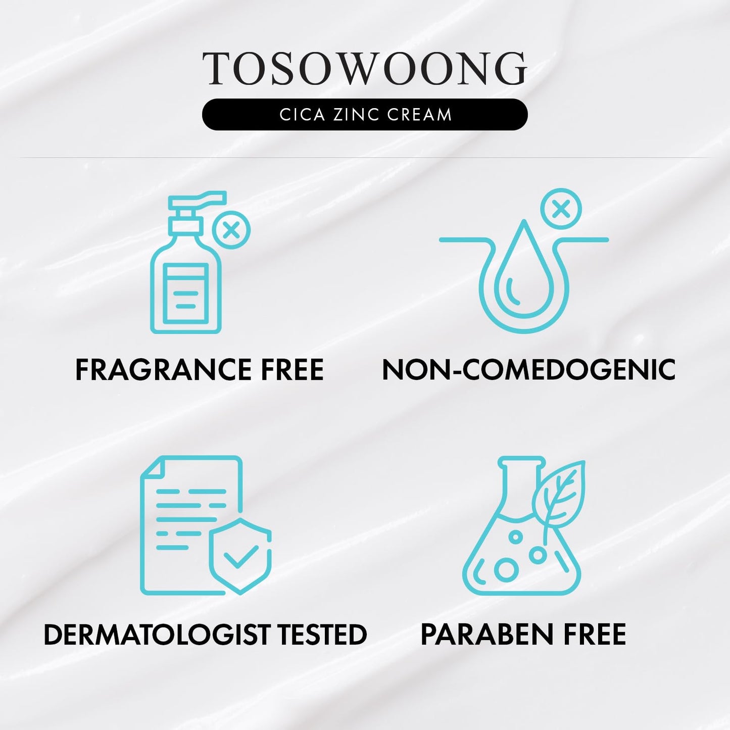TOSOWOONG SOS Repair CICA Clinic Zinc Cream 50g – 10% Zinc Oxide for Barrier Repair & Soothing