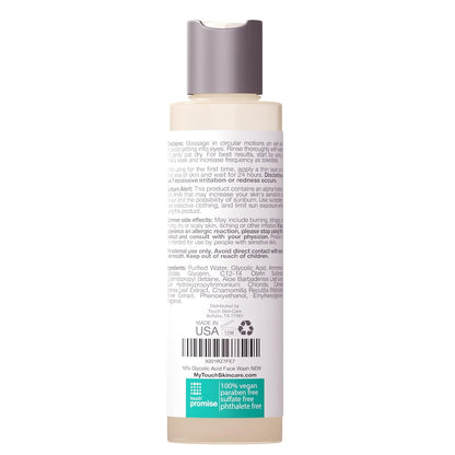 TOUCH 10% Glycolic Acid Face Wash – Exfoliating Foaming Cleanser, 6 oz