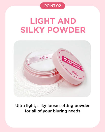 Touch in Sol No Poreblem Mineral Powder – Oil-Control Setting Powder for Oily Skin, Translucent Blurring Finish (0.17 oz)