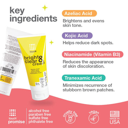 TOUCH Radiance Cream with Niacinamide & Tranexamic Acid – Brighten Uneven Skin Tone (2 oz)