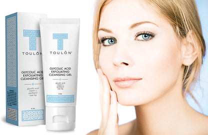 TOULON Glycolic Acid Skin Care Kit: AHA Cleanser, Glycolic Cream, and Eye Cream