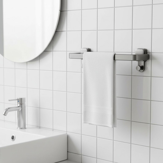 Suction Cup Folding Towel Rack No Drill Wall Mount for Bathroom & Kitchen