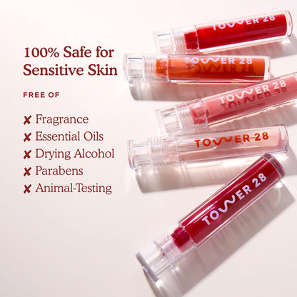 Tower 28 ShineOn Clear Lip Gloss Jelly – Hydrating Lip Balm & Gloss for Sensitive Lips